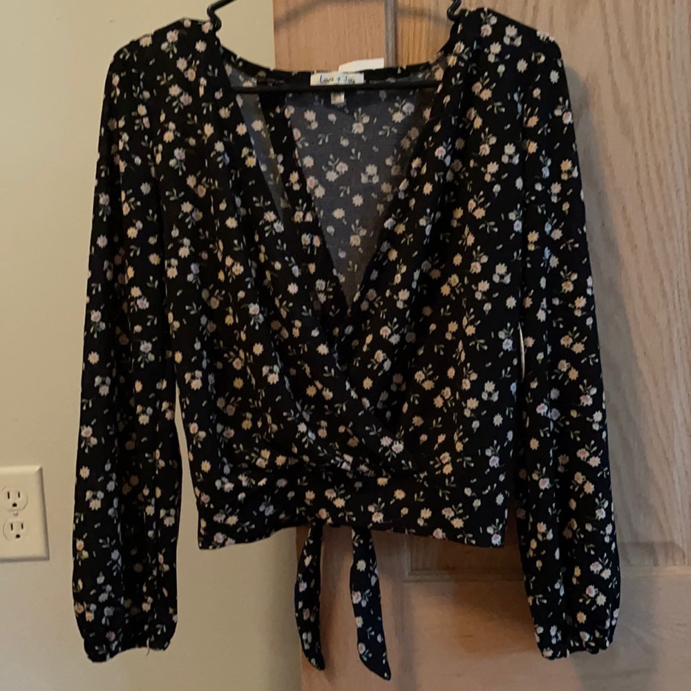Tie back long sleeve top